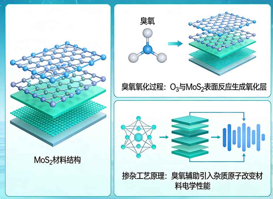 臭氧在新型二维材料（如MoS₂）氧化和掺